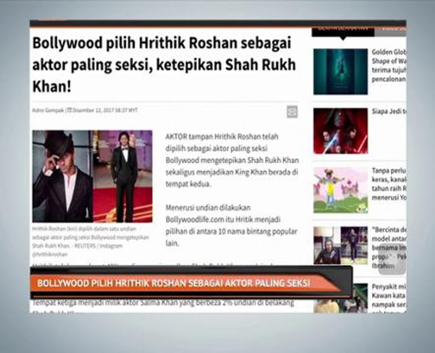 Bollywood pilih Hrithik Roshan sebagai aktor paling seksi