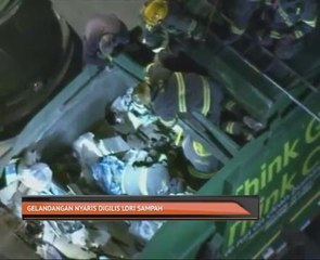 Asyik tidur, gelandangan nyaris lemas tertimbus sampah