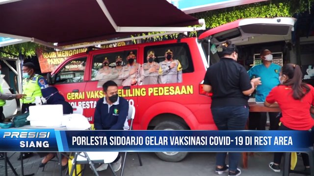 Long Weekend, Polresta Sidoarjo Layani Vaksinasi Booster di Rest Area Tol