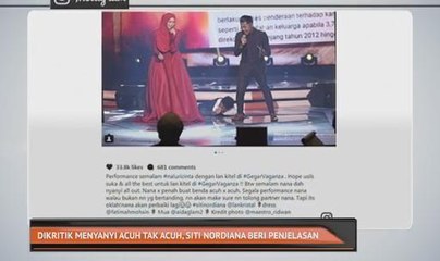 Dikritik menyanyi acuh tak acuh, Siti Nordiana beri penjelasan