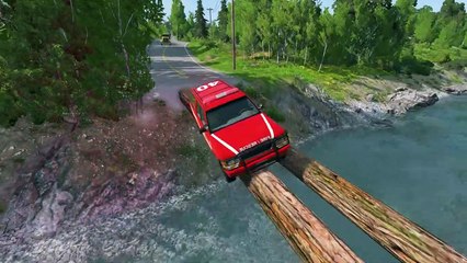 Cars vs Log Bridge #1 - BeamNG.Drive