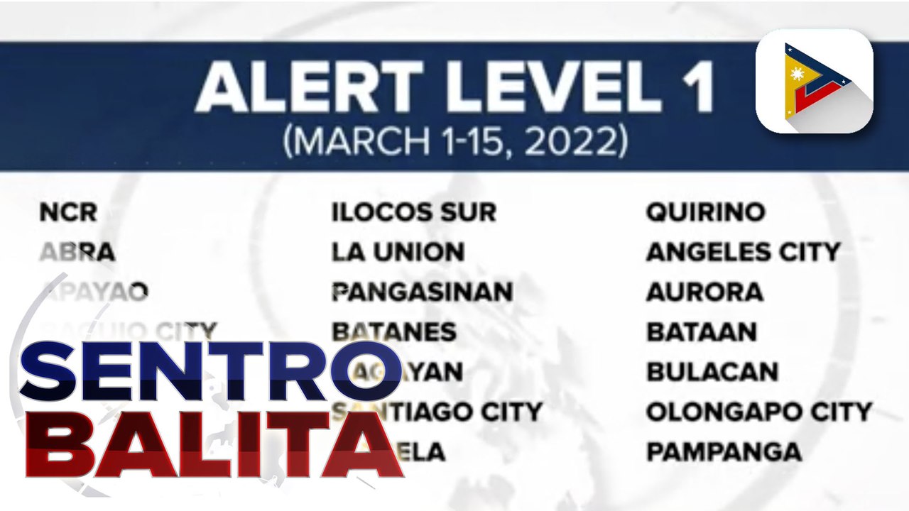 NCR at 38 pang lugar, isasailalim na sa Alert Level 1 simula bukas; Proof of vaccination at pagsuot ng face mask, required pa rin