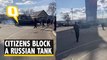 Ukraine Crisis | Watch How Locals Try to Push Back a Russian Tank Column
