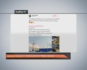 Barisan panjang di pembukaan IKEA tebrau hari ini