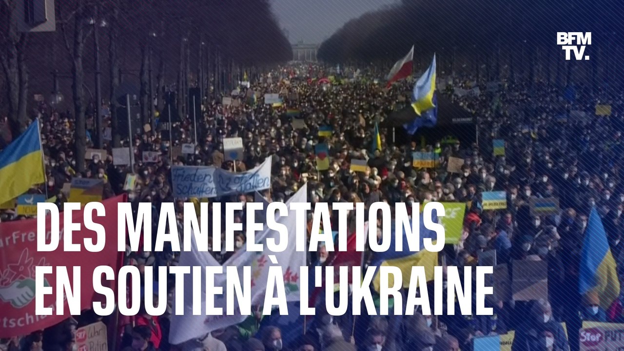 De Berlin à Washington, les images des manifestations de soutien à l'Ukraine partout dans le monde