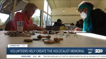 Volunteers helping create a Holocaust Memorial, the first of its kind in the Central Valley