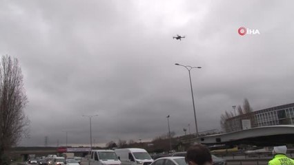 Beykoz'da dron destekli denetimde geri giden sürücüye ceza