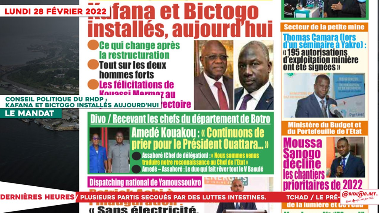 Le Titrologue du 28 Février 2022 : Conseil pol...