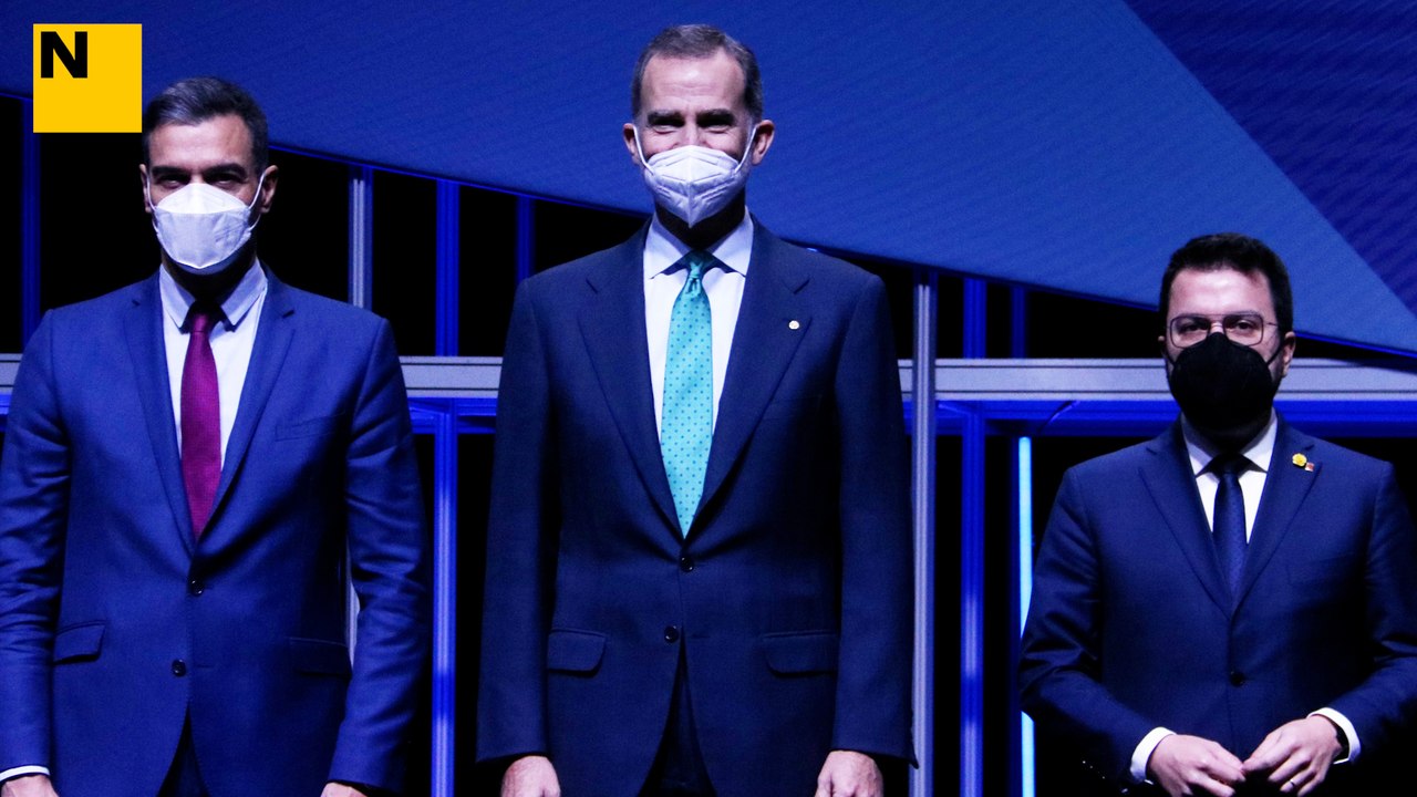 Arribada de Felipe VI i Pedro Sánchez al Mobile World Congres