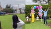 ''To infinity and beyond!' Parents-to-be do a fun-filled ball-and-racket gender reveal for 2nd child '