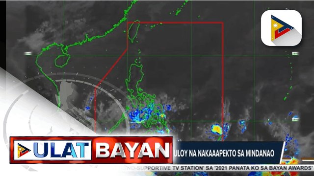 PTV INFOWEATHER: Trough ng LPA sa labas ng PAR, patuloy na nakaaapekto sa southern section ng Mindanao