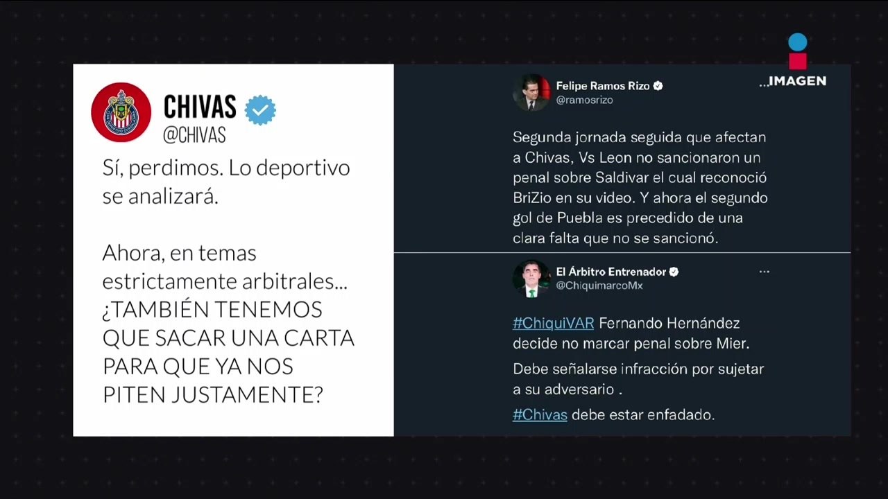 Chivas lanza polémico tuit contra el arbitraje