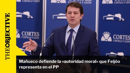 Mañueco defiende la «autoridad moral» que Feijóo representa en el PP