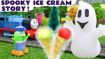 Thomas and Friends Spooky Ghost Play Doh Ice Cream Toy Story with the Funlings Toys in this Stop Motion Animation Halloween Video for Kids by Family Channel Toy Trains 4U