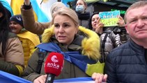 Ukraynalılardan Beyoğlu'nda protesto: Biz özgür bir ülkeyiz, Putin geri çekilsin