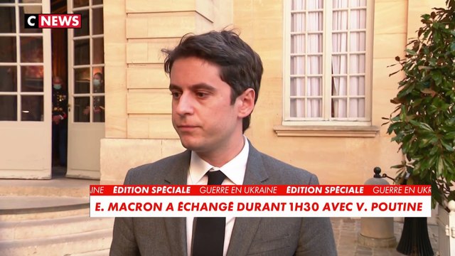 Gabriel Attal s'exprime sur l'échange téléphonique entre Emmanuel Macron et Vladimir Poutine