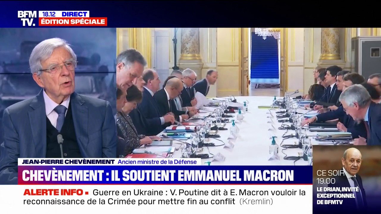 Jean-Pierre Chevènement soutient Emmanuel Macron: "Il a montré les qualités  nécessaires dans la période de crise que nous traversons" - Vidéo  Dailymotion