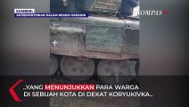 Ukraina Rilis Momen Warga di Koryukivka Hadang Tank Militer Rusia!