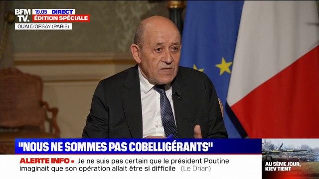 Jean-Yves Le Drian: Nous ne sommes pas cobelligérants, nous sommes un soutien d'un peuple qui se bat