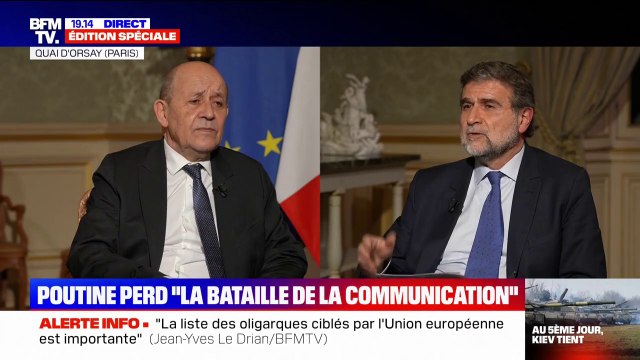 Jean-Yves Le Drian confirme que l'interdiction de plusieurs médias russes s'appliquera dans les heures qui viennent