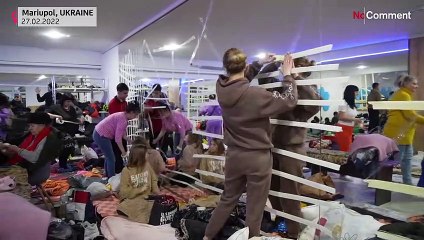 فيديو: أوكرانيون يلوذون بمركز ماريوبول الرياضي في انتظار انتهاء المعارك