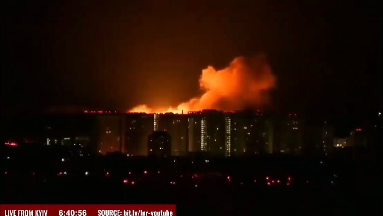 Rus saldırısında Kiev’in bombalanma anı!