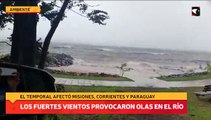 Los fuertes vientos provocaron olas en el río