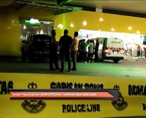 Empat penjenayah bermotosikal larikan dua guni duit