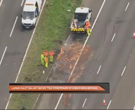 Lapan maut dalam nahas tiga kenderaan di lebuh raya Britain