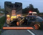 Sepasang suami isteri maut, kereta rempuh treler