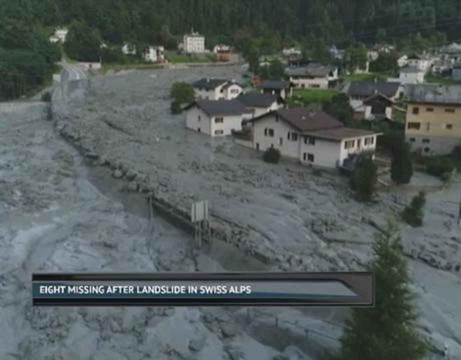 Eight missing after landslide in Swiss Alps