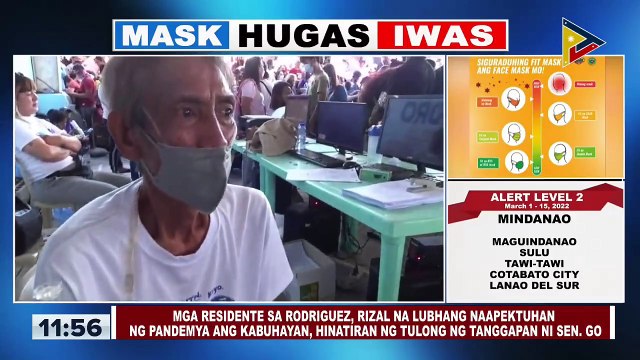 Mga residente sa Rodriguez, Rizal na lubhang naapektuhan ng pandemya ang kabuhayan, hinatiran ng tulong ng tanggapan ni Sen. Go