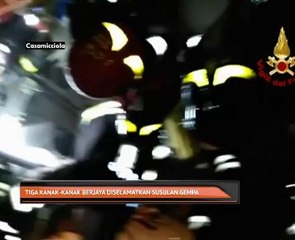 Tiga kanak-kanak berjaya diselamatkan susulan gempa