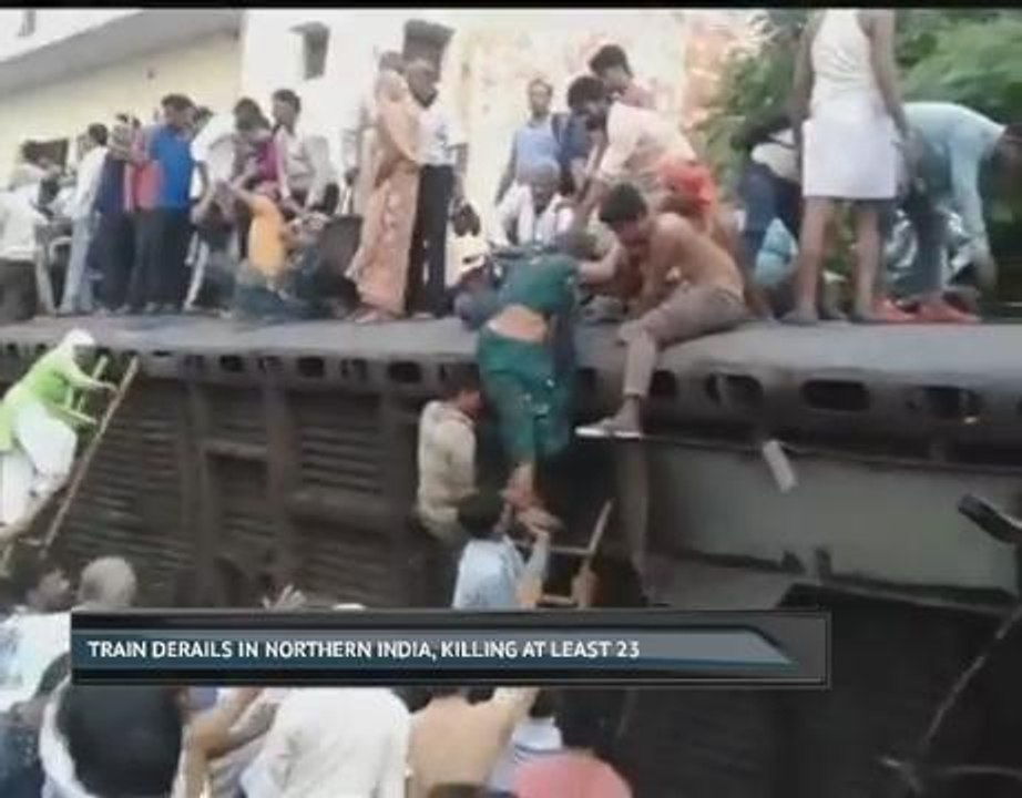 Train derails in northern India, killing at least 23