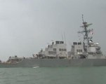 Ten missing after U.S. warship, tanker collide near Singapore