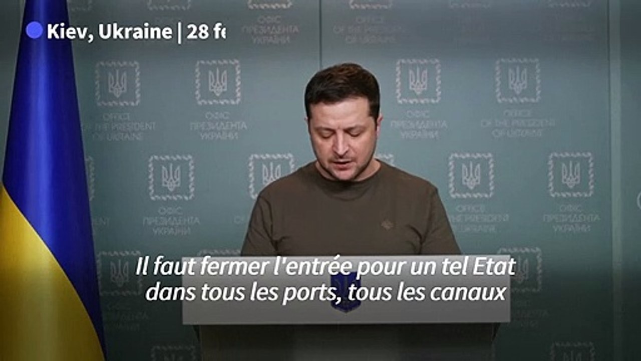 Ukraine: Zelensky appelle à interdire la Russie de "tous les ports et aéroports du monde"