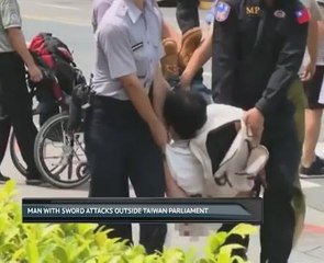 Man with sword attacks outside Taiwan parliament
