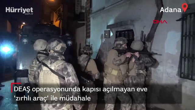 DEAŞ operasyonunda kapısı açılmayan eve 'zırhlı araç' ile müdahale