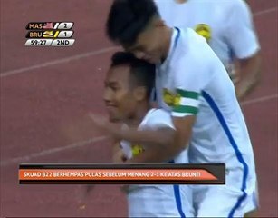 Skuad B22 berhempas pulas sebelum menang 2-1 ke atas Brunei