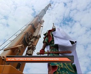 Patung tertinggi di Asia Tenggara ditutup kain putih