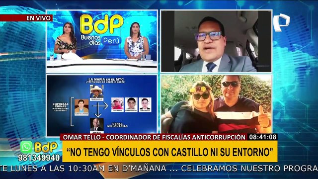 Fiscal Omar Tello: No tengo vínculos con el presidente Pedro Castillo ni con su entorno