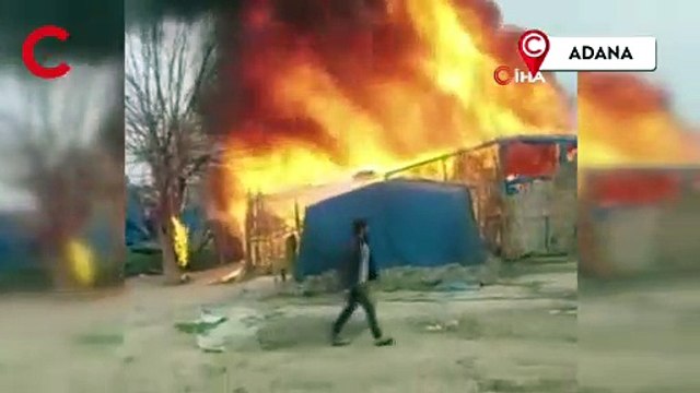 Tarım işçilerinin kaldığı çadırlar yandı