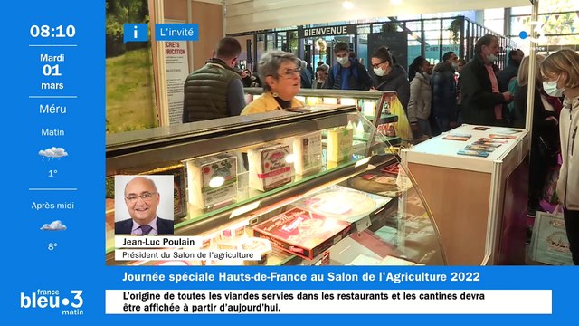 Cette guerre en Ukraine aura des répercussions sur l'agriculture en France , Jean-Luc Poulain, président du Salon de l'Agriculture, invité de France Bleu Picardie