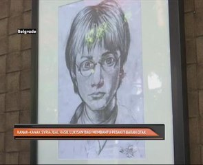 Kanak-kanak Syria jual hasil lukisan bagi membantu pesakit barah otak