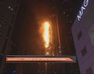 Bangunan ke-3 terbakar dalam tempoh seminggu di Dubai