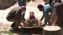 Un zoo de Río de Janeiro celebra el 28 cumpleaños de un hipopótamo con una suculenta tarta de frutas