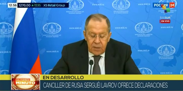 El Canciller de Rusia se manifiesta a favor de las negociaciones con Ucrania