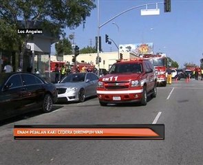 Enam pejalan kaki cedera dirempuh van