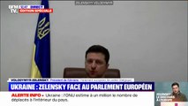 Volodymyr Zelensky face au Parlement européen: 