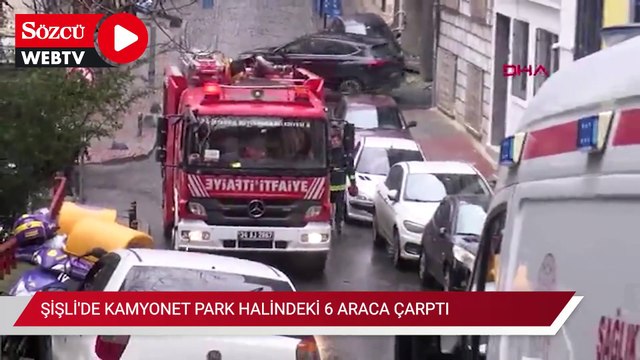 Şişli’de kamyonet park halindeki 6 araca çarptı
